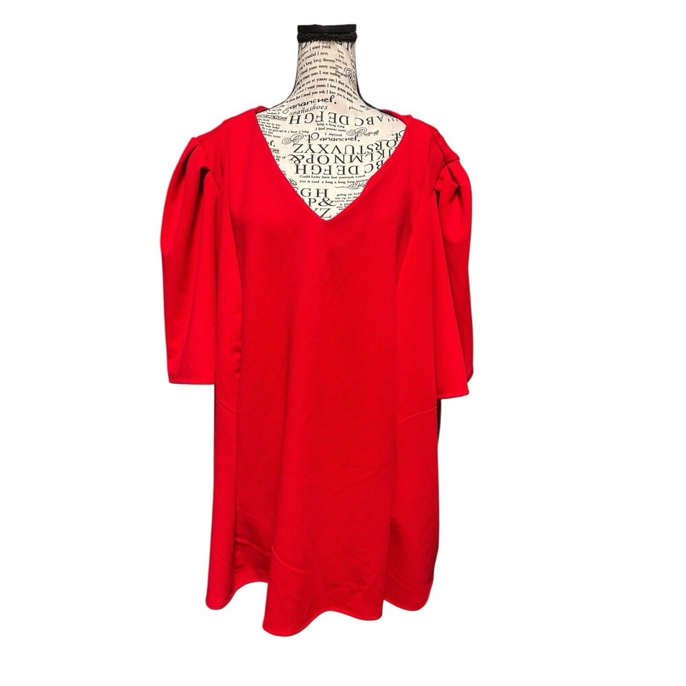 Liz Claiborne Women’s Red Blouse Short Sleeve Plus 5X Officecore Holidays